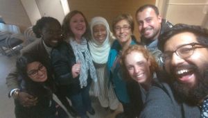 Selfie of staff and panelists, courtesy of Ahmed Ali Akbar. 